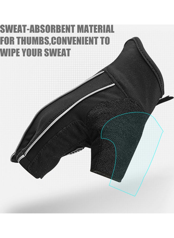 قفازات نصف إصبع رياضية مناسبة لقيادة الدراجات الهوائية مع شرائط عاكسة 0.045كيلوجرام - Image 5