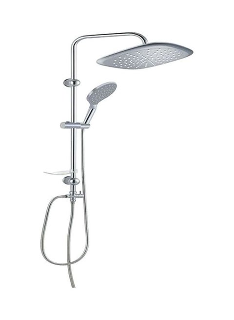 Complete Square Shower System Silver