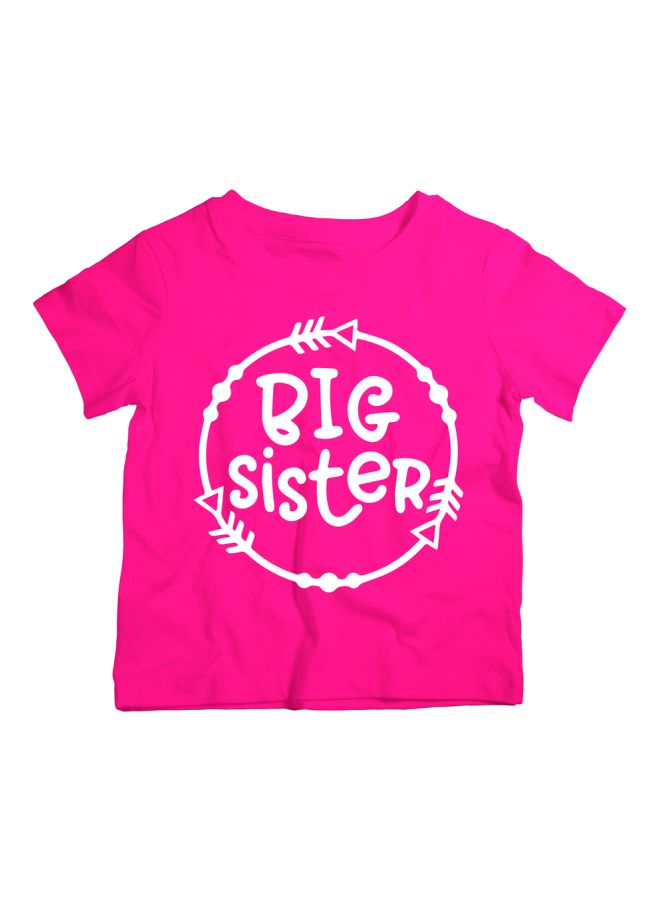 Twinkle Hands Big Sister Printed T-Shirt Pink/White - Image 1