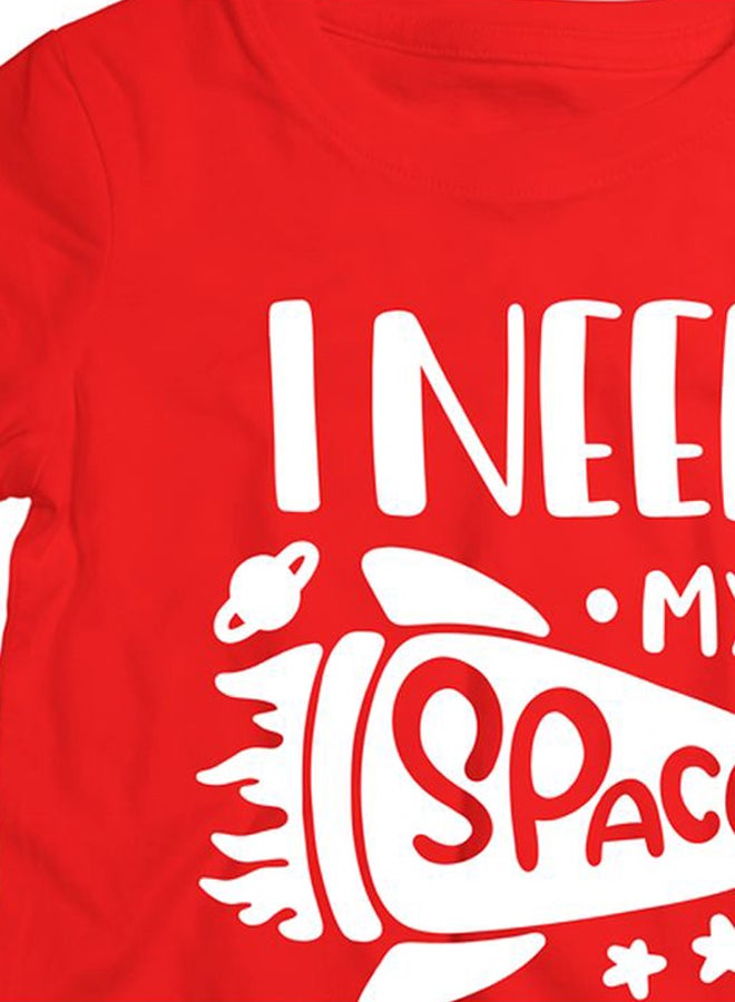 Twinkle Hands I Need My Space Printed T-Shirt Red/White - Image 3