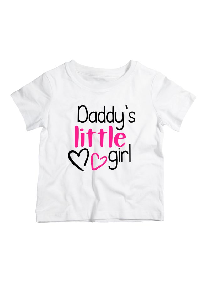 Twinkle Hands Daddy's Little Girl Printed T-Shirt White/Black/Pink - Image 1