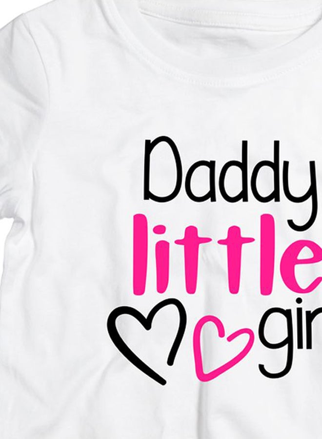 Twinkle Hands Daddy's Little Girl Printed T-Shirt White/Black/Pink - Image 3