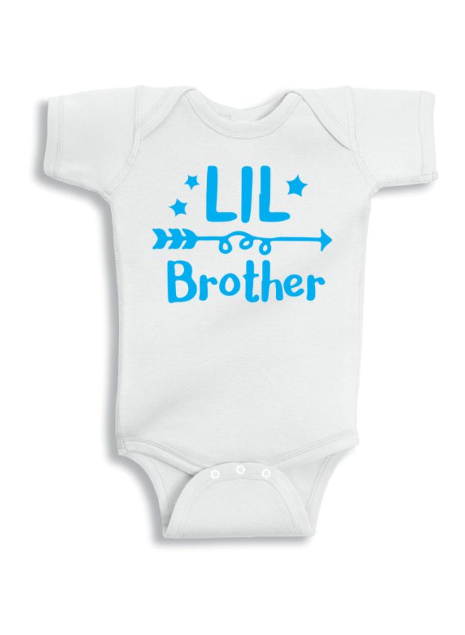 Twinkle Hands Lil Brother Printed Onesie White/Blue - Image 1