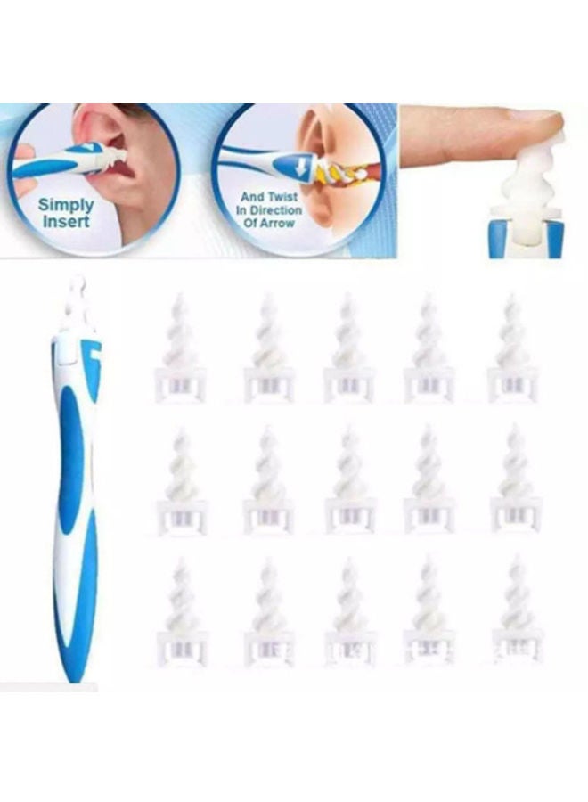 Easy Ear Wax Remover Spiral Cleaner with 16 Replacement Tips