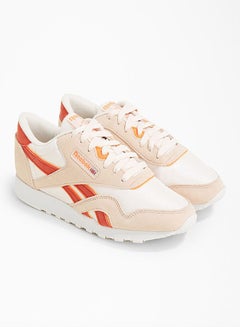 Reebok CL Nylon Low Top Sneakers Buff/Pale Pink/Mason Red  - Image 3