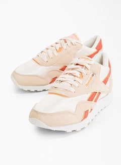 Reebok CL Nylon Low Top Sneakers Buff/Pale Pink/Mason Red  - Image 4