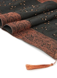 Ikras Decorative Fabric Runner Black/Gold 40x180cm  - Image 3