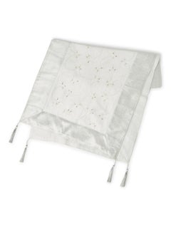 Ikras Decorative Fabric Runner White/Silver 50x150cm  - Image 1