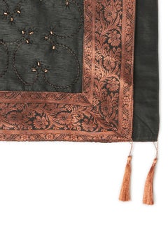 Ikras Decorative Fabric Runner Black/Gold 40x180cm  - Image 2