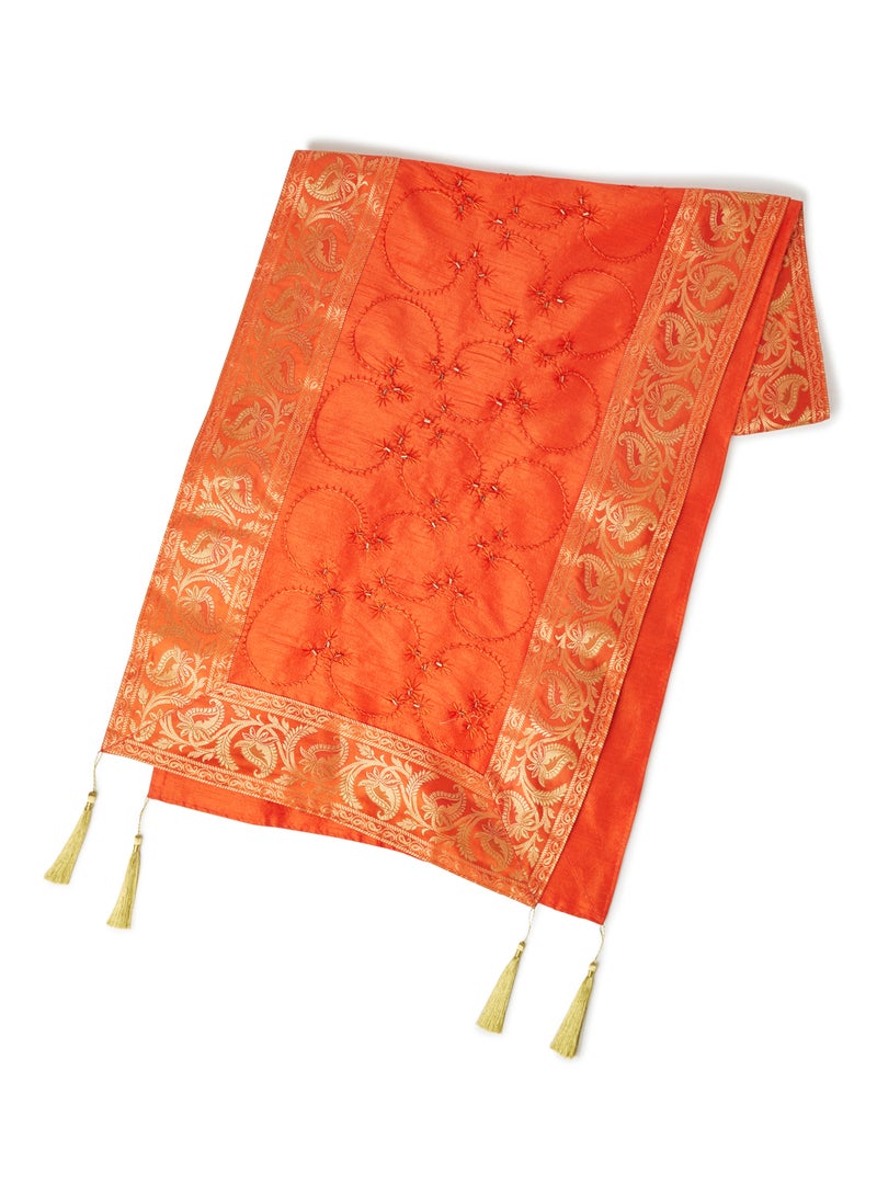 Ikras Decorative Fabric Runner Orange 40x180cm - Image 1