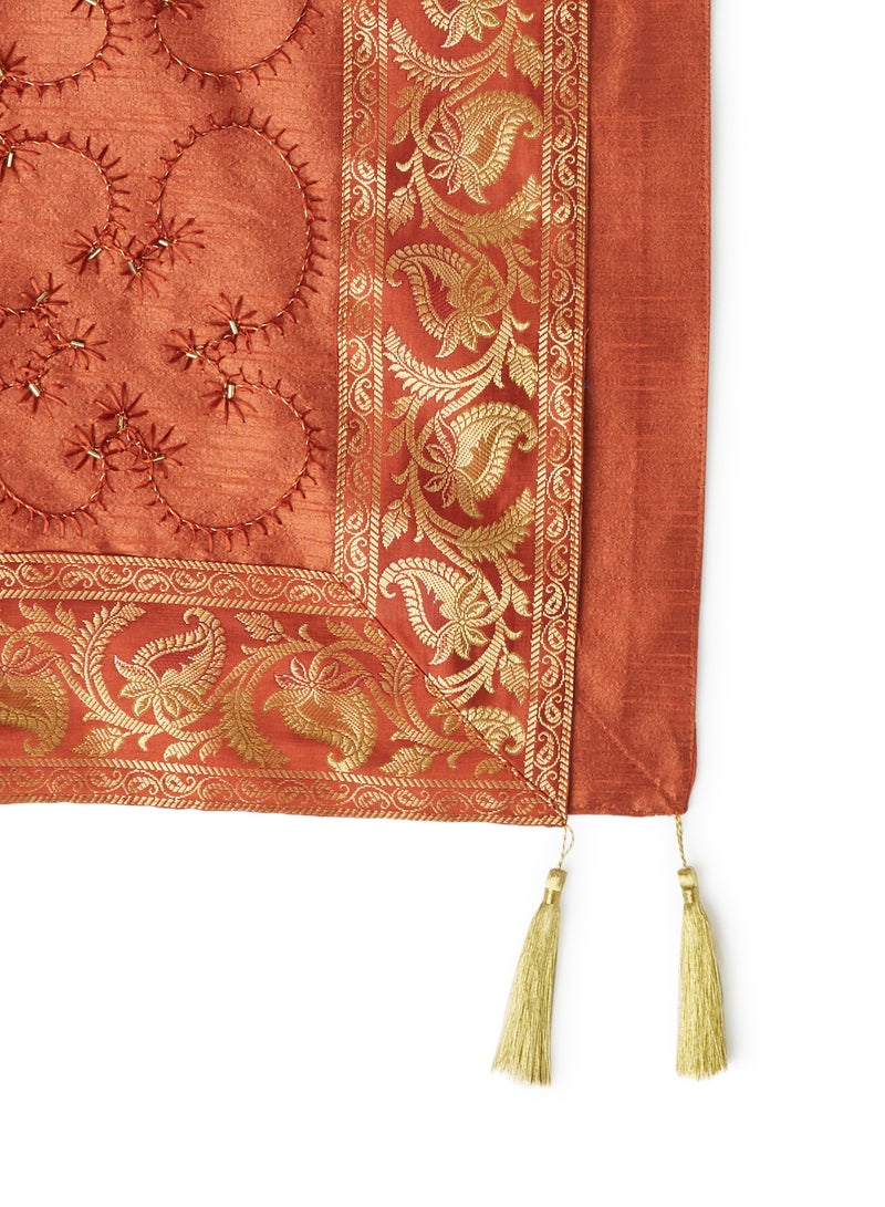 Ikras Decorative Fabric Runner Brown/Gold 40x180cm - Image 2