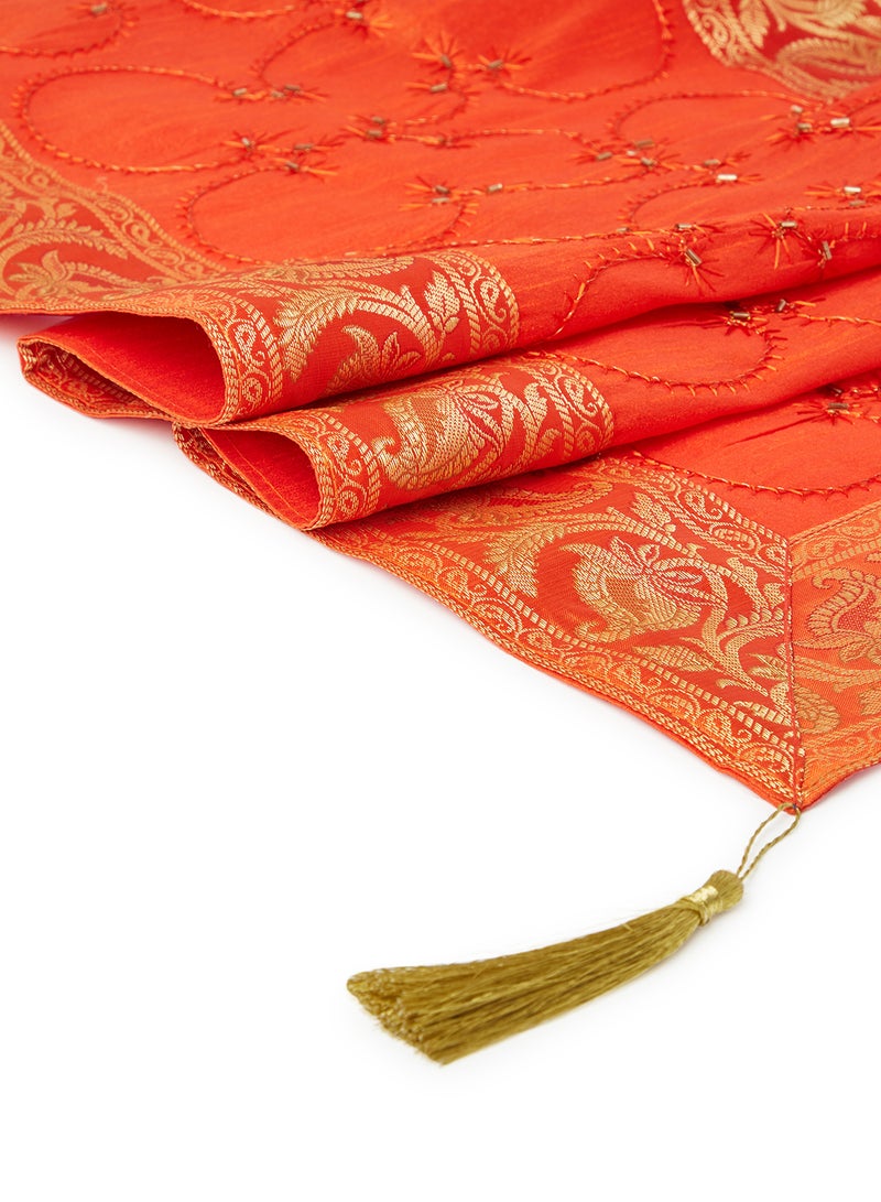 Ikras Decorative Fabric Runner Orange 40x180cm - Image 3