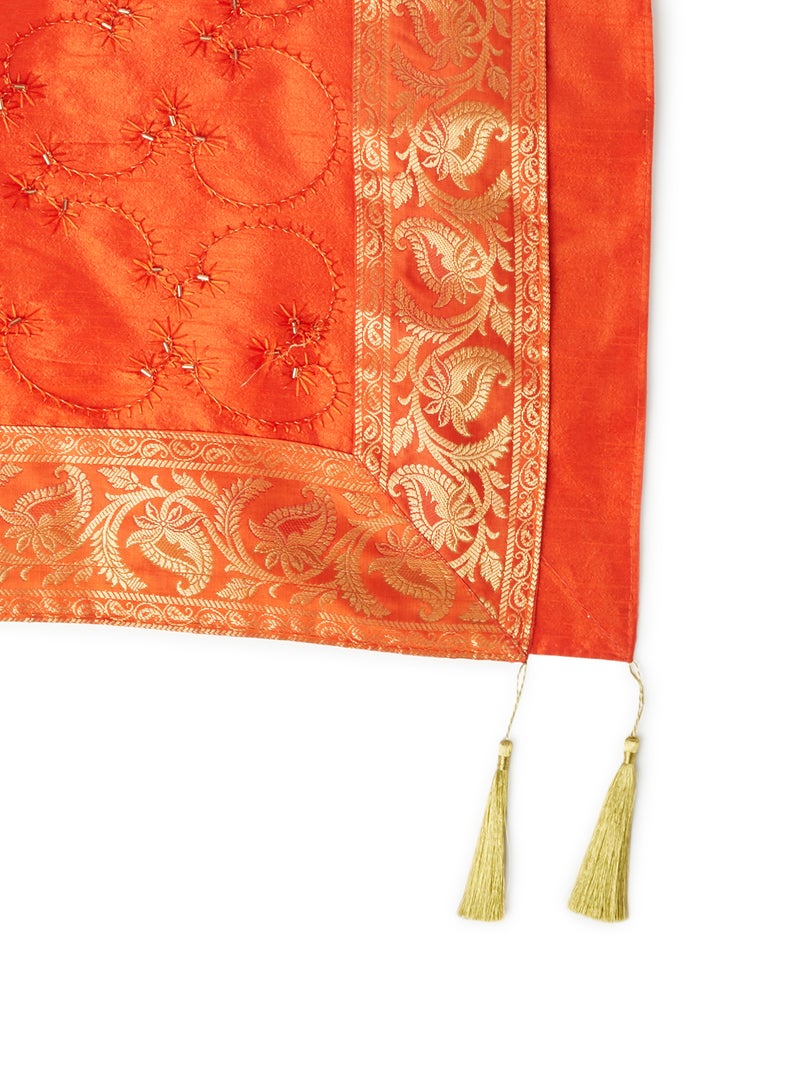 Ikras Decorative Fabric Runner Orange 40x180cm - Image 2