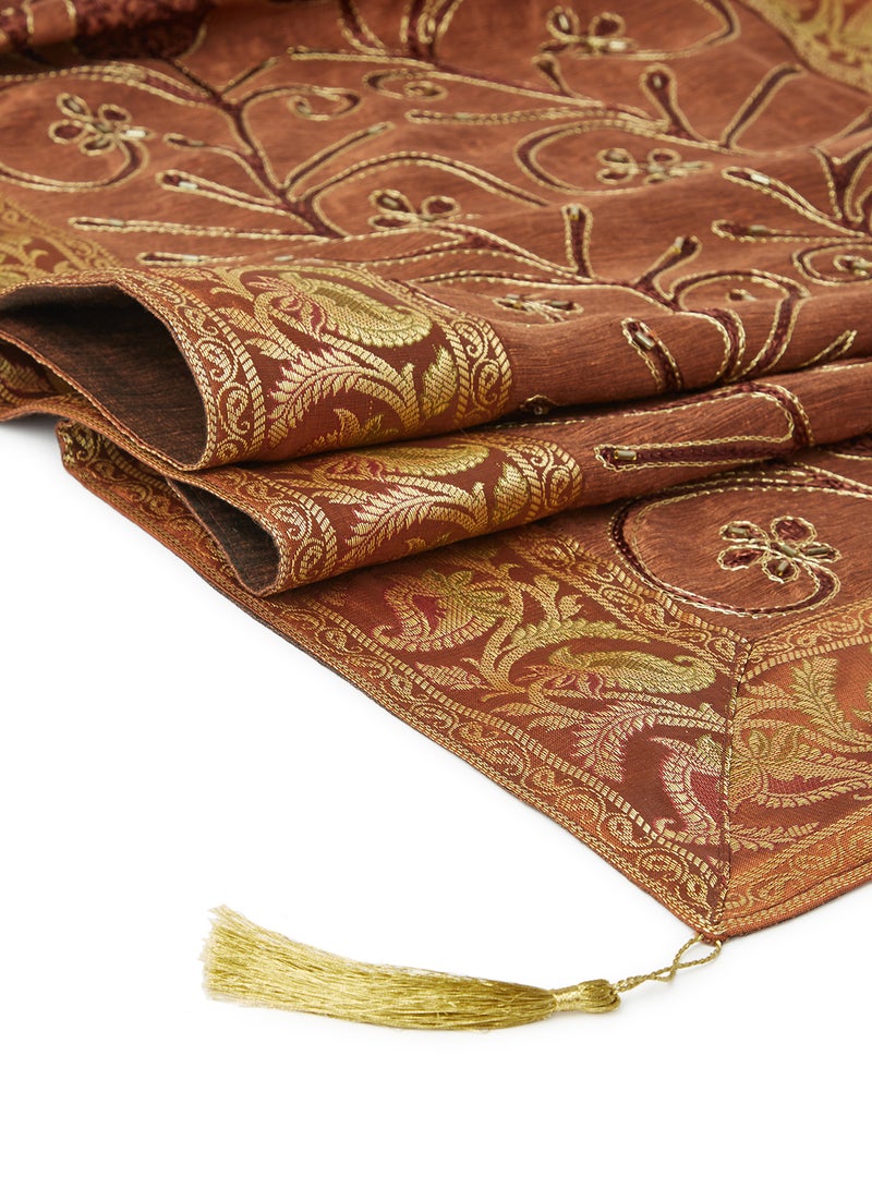 Ikras Decorative Fabric Runner Brown 50x150cm - Image 3
