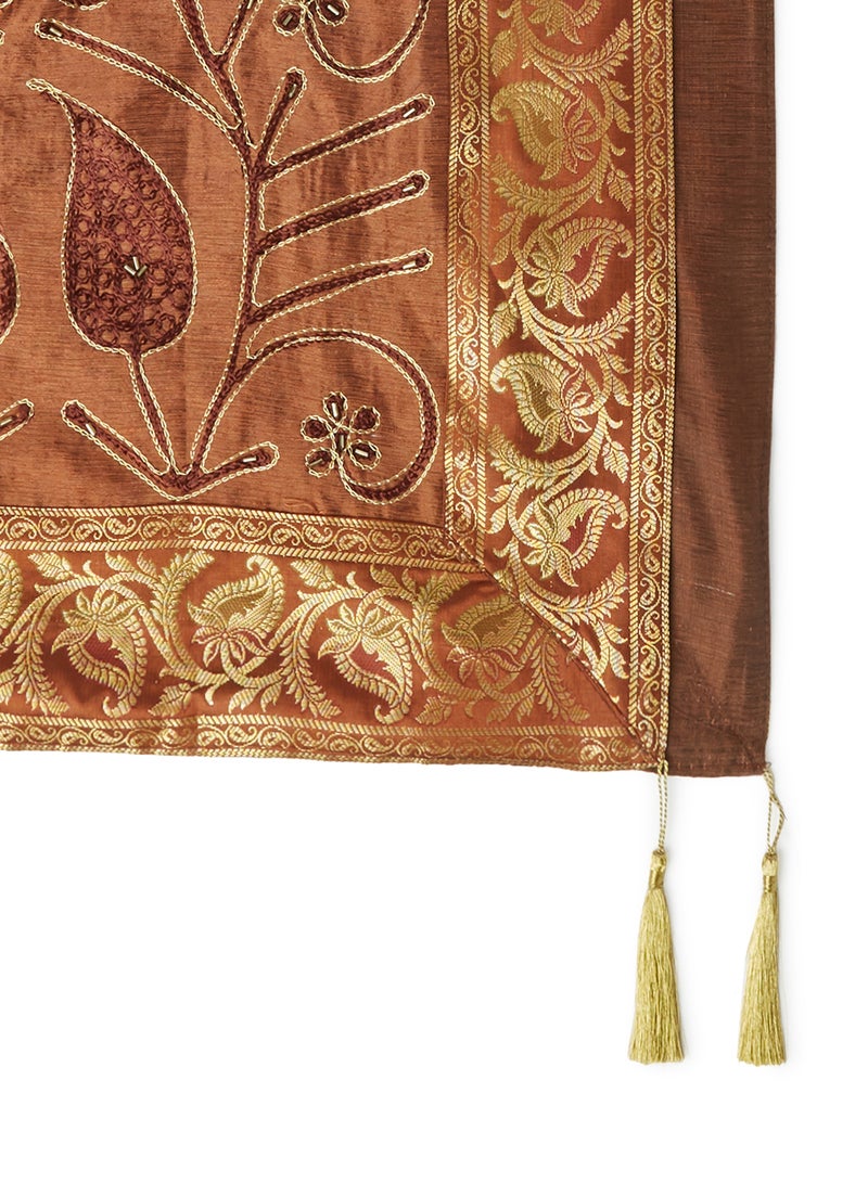 Ikras Decorative Fabric Runner Brown 50x150cm - Image 2