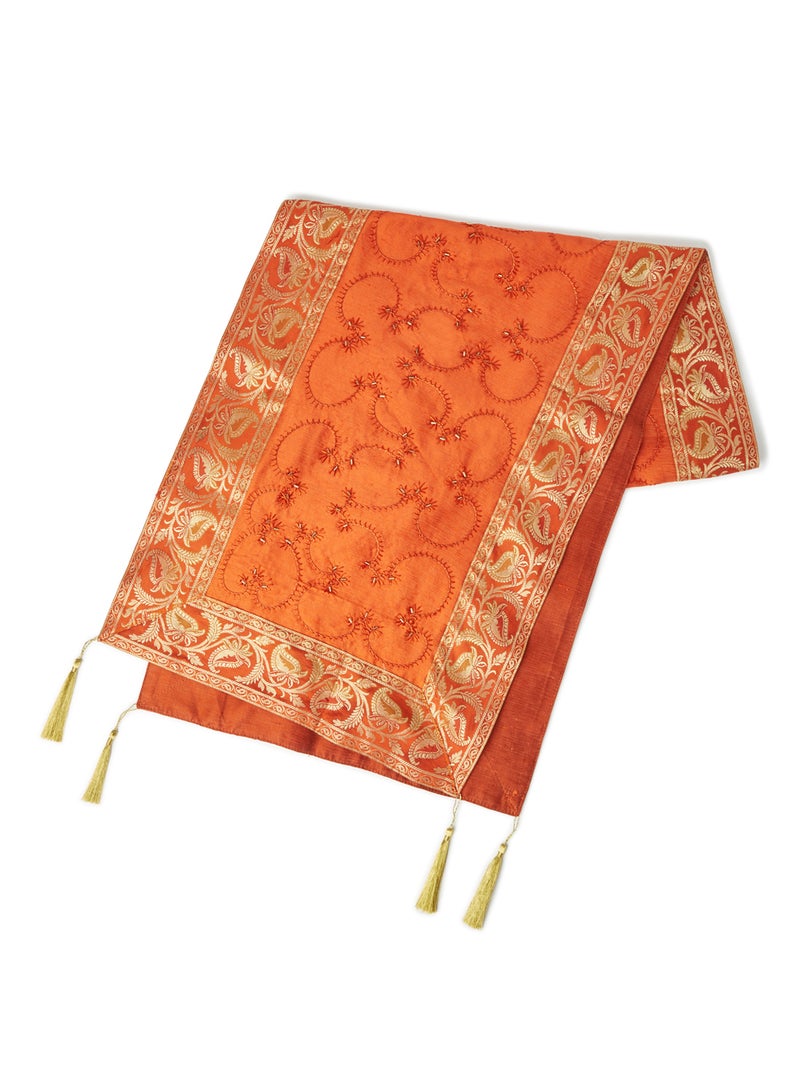 Ikras Decorative Fabric Runner Orange 40x180cm - Image 1