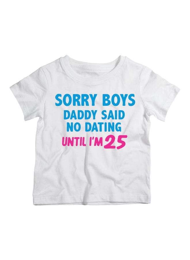 Twinkle Hands Sorry Boys Printed T-Shirt White/Blue/Pink - Image 1