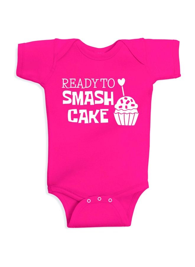 Twinkle Hands Ready To Smash Cake Printed Onesie Pink/White - Image 1