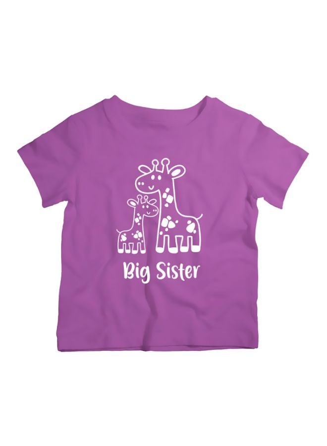 Twinkle Hands - Big Sister Printed T-Shirt Purple/White - Image 1