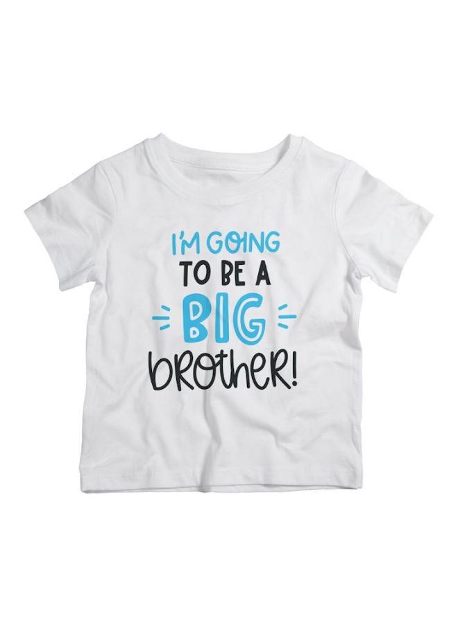 Twinkle Hands - I Am Going To Be A Big Brother Printed T-Shirt White/Blue/Black - Image 1