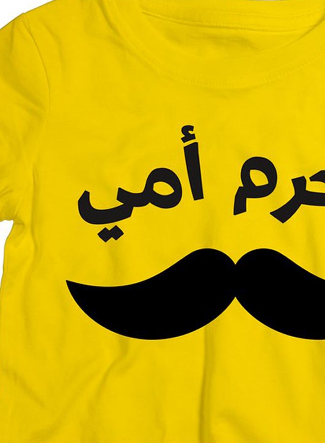 Twinkle Hands Mom Little Man Printed T-Shirt Yellow/Black - Image 3