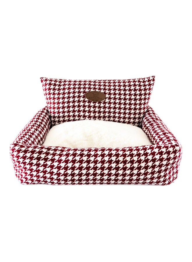 سرير صغير منقوش لتدفئة الحيوانات الأليفة سهل التنظيف من الأوساخ أحمر/أبيض 45x15سم