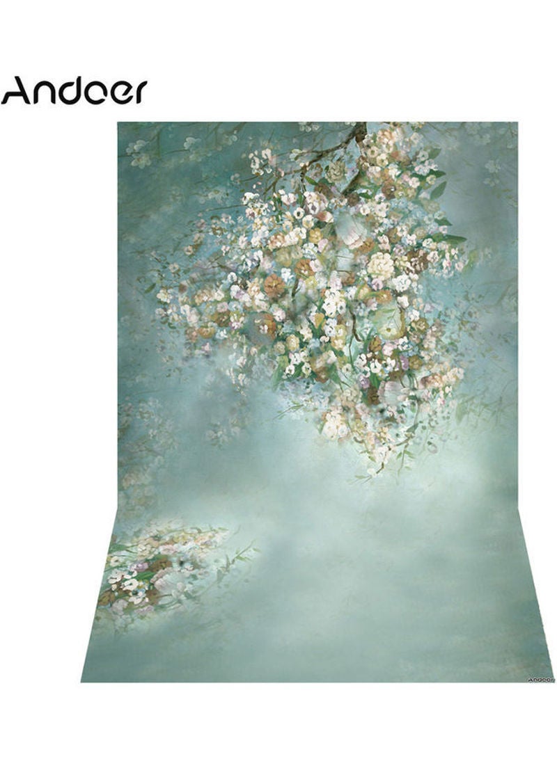 ANDOER White Flower Wall Photography Studio Background Multicolour  - Image 1