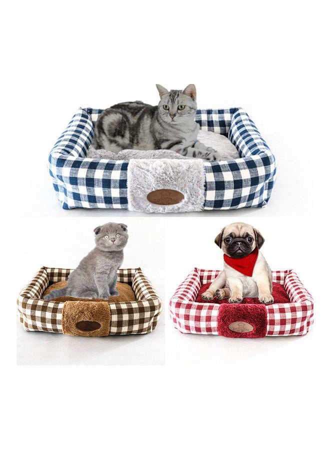 سرير مستطيل ودافئ للكلاب رمادي/أزرق/أبيض 45x15سم - Image 2