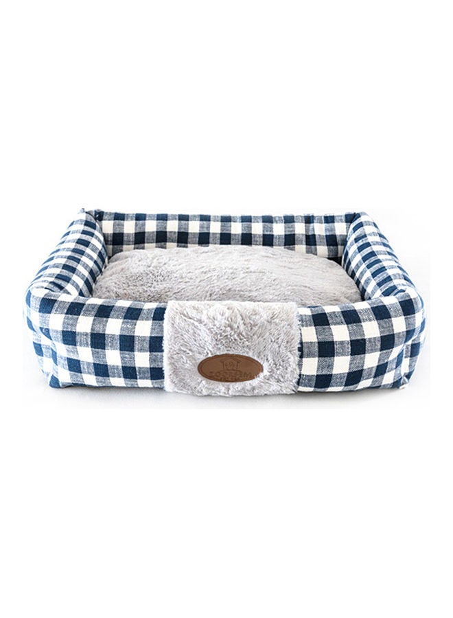 سرير مستطيل ودافئ للكلاب رمادي/أزرق/أبيض 45x15سم - Image 1