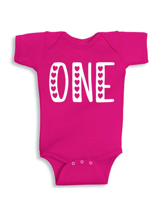Twinkle Hands One Printed Onesie Pink/White  - Image 1