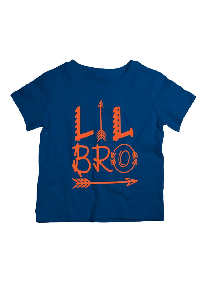 Twinkle Hands Little Brother Printed T-Shirt Blue/Orange - Image 1