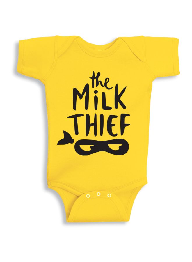 Twinkle Hands - The Milk Thief Printed Onesies Yellow/Black - Image 1