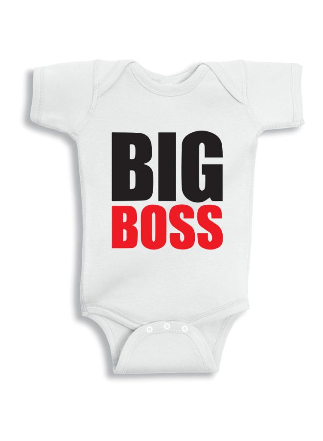 Twinkle Hands - Big Boss Printed Onesies White/Black/Red - Image 1