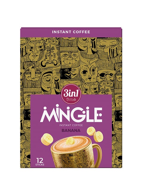 3 in 1 Banana Instant Coffee - 12 Sticks 18grams Pack of 12