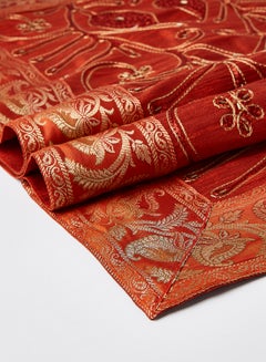 Ikras 5-Piece Embroidered Placemat and Table Runner Set Red  - Image 3