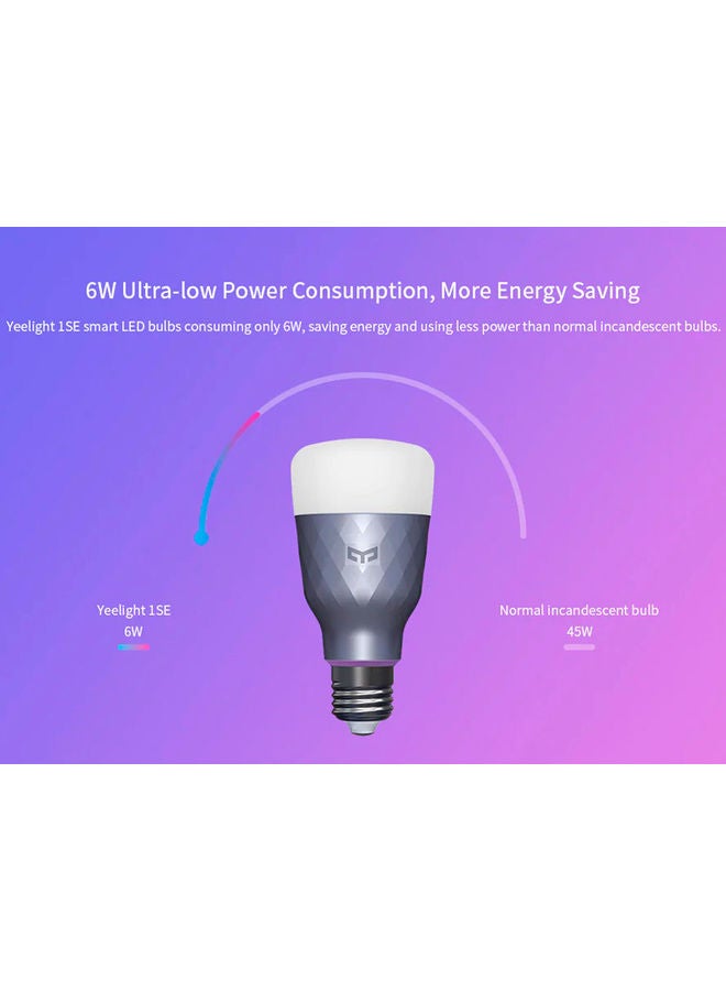 Yeelight - AC100-240V 6W RGBW Intelligent LEDs Light Bulb Multicolour 13.5 x 6.5 x 6.5centimeter - Image 1