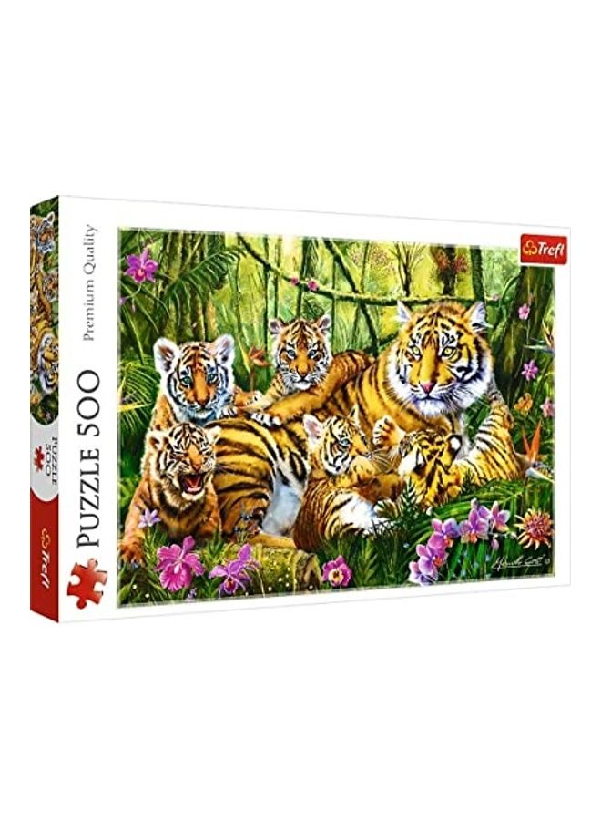 تريفل أحجية تركيب الصور بتصميم عائلة النمور مكونة من 500 قطعة 15x10سم