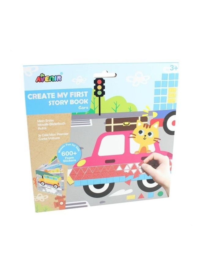 Avenir 600-Piece Car Shaped Story Book Craft With Foam Sticker Playset 15.8cm 