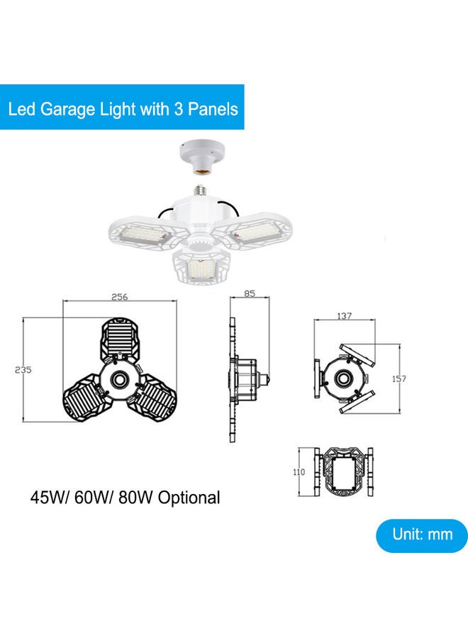 مصباح سقف قابل للتعديل والطي والأنحناء يحتوي على 45 مصباح LED للمرآب أبيض 16.5 x 11.5 x 14.5سم - Image 3