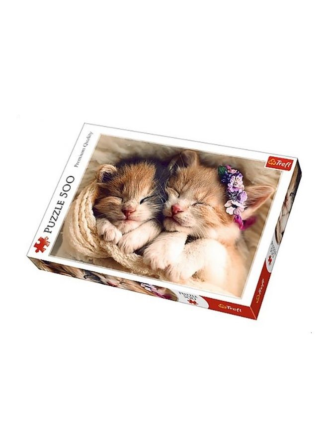 Trefl 500-Piece Sleeping Kittens Jigsaw Puzzles Playset 48x34cm - Image 1