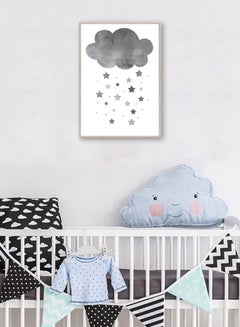 DECOREK Cloud Printed Canvas Painting Grey/White/Rose Gold 57 x 71 x 4.5cm  - Image 2