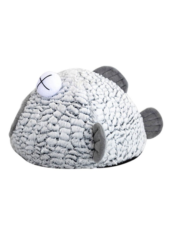 سرير محمول ناعم ودافئ أبيض/رمادي/أسود 35x12سم - Image 1