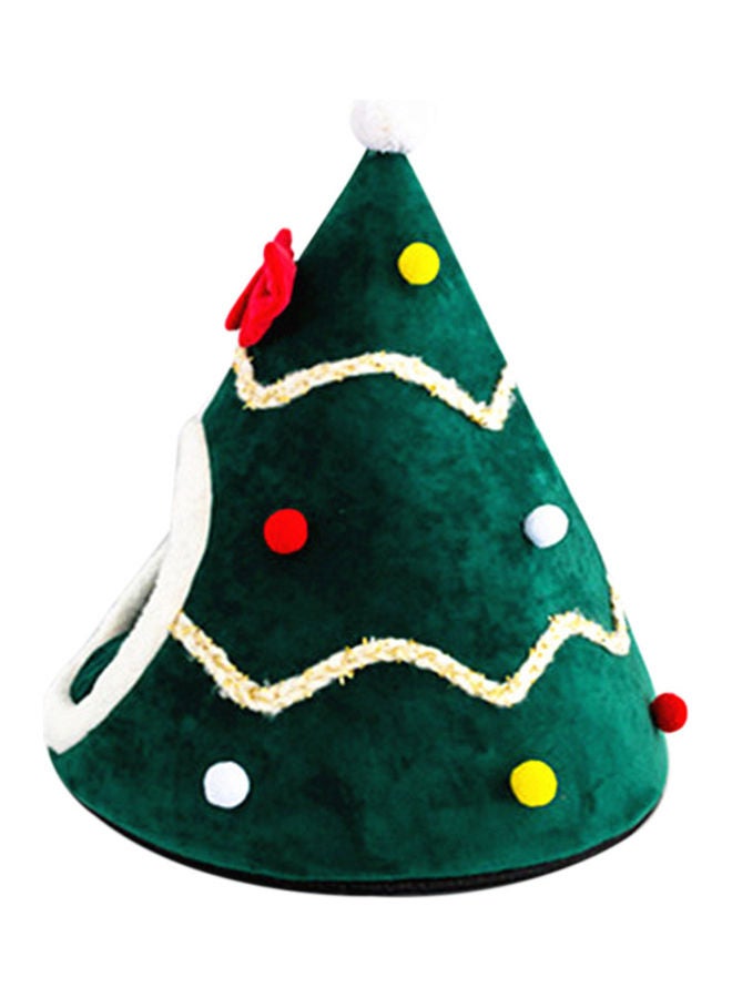 سرير محمول من القطيفة بتصميم قبعة للحيوانات الأليفة أخضر - Image 3