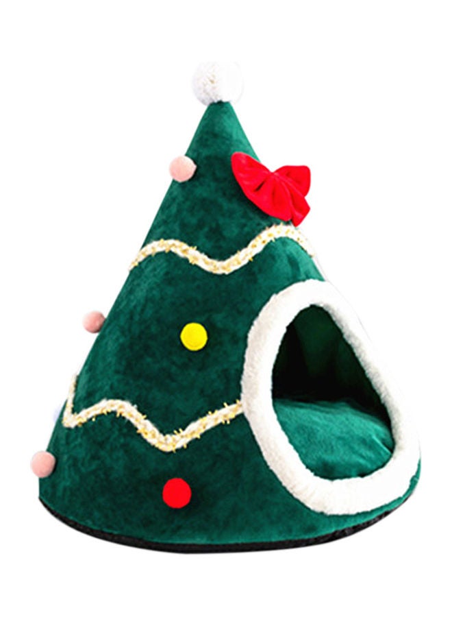 سرير محمول من القطيفة بتصميم قبعة للحيوانات الأليفة أخضر - Image 4