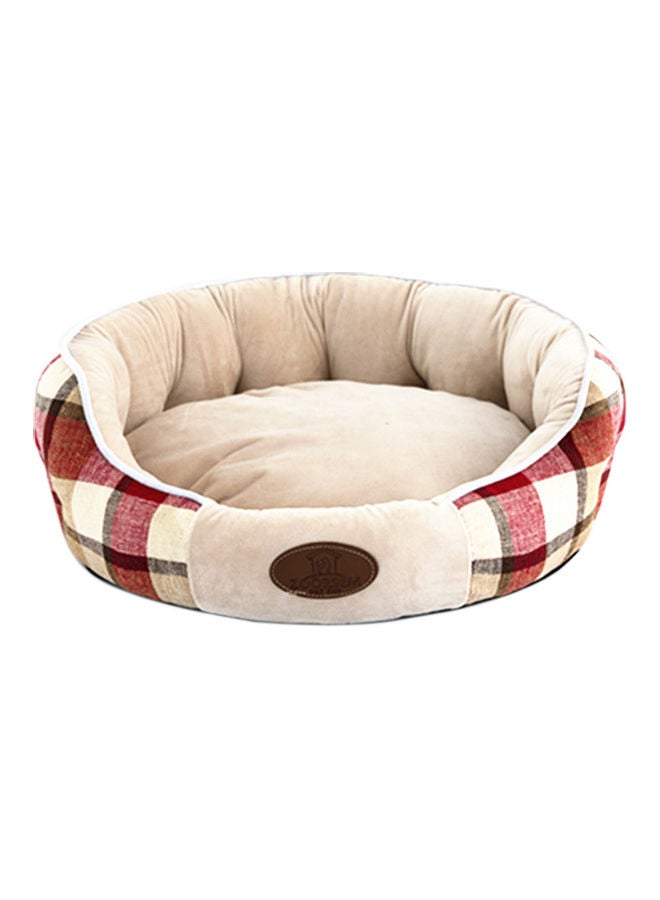 سرير مخملي محمول للحيوانات الأليفة بتصميم مستدير متعدد الألوان 35x15سم - Image 1