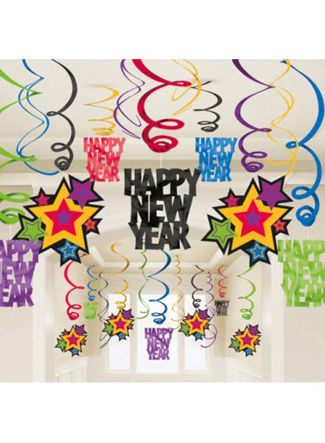 أمسكان زينة دوامة لألوان المجوهرات للعام الجديد