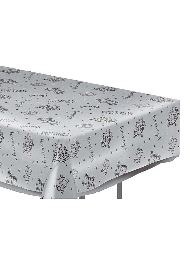 أمسكان غطاء طاولة بلاستيكي مستطيل الشكل شفاف للعام الجديد