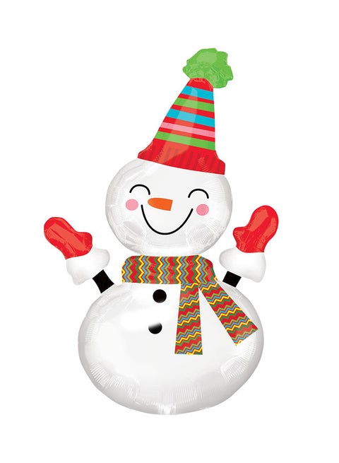 Smiley Snowman SuperShape Foil Balloon