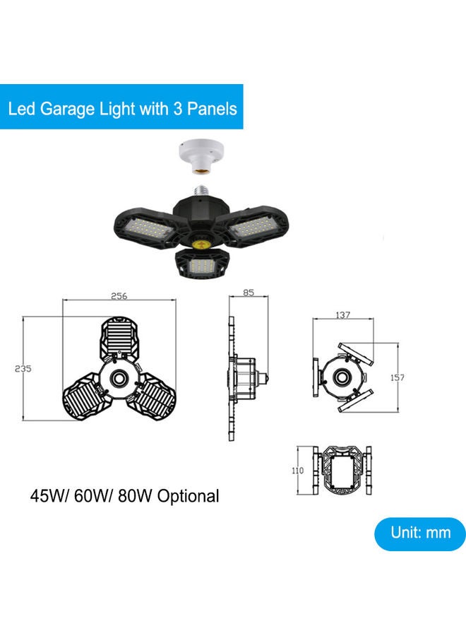 مصباح سقف قابل للتعديل والطي مكون من 80 مصباح LED للسقف أسود 16.5 x 11.5 x 14.5سم - Image 4