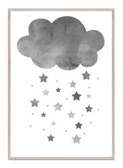 DECOREK Cloud Printed Canvas Painting Grey/White/Rose Gold 57 x 71 x 4.5cm  - Image 1